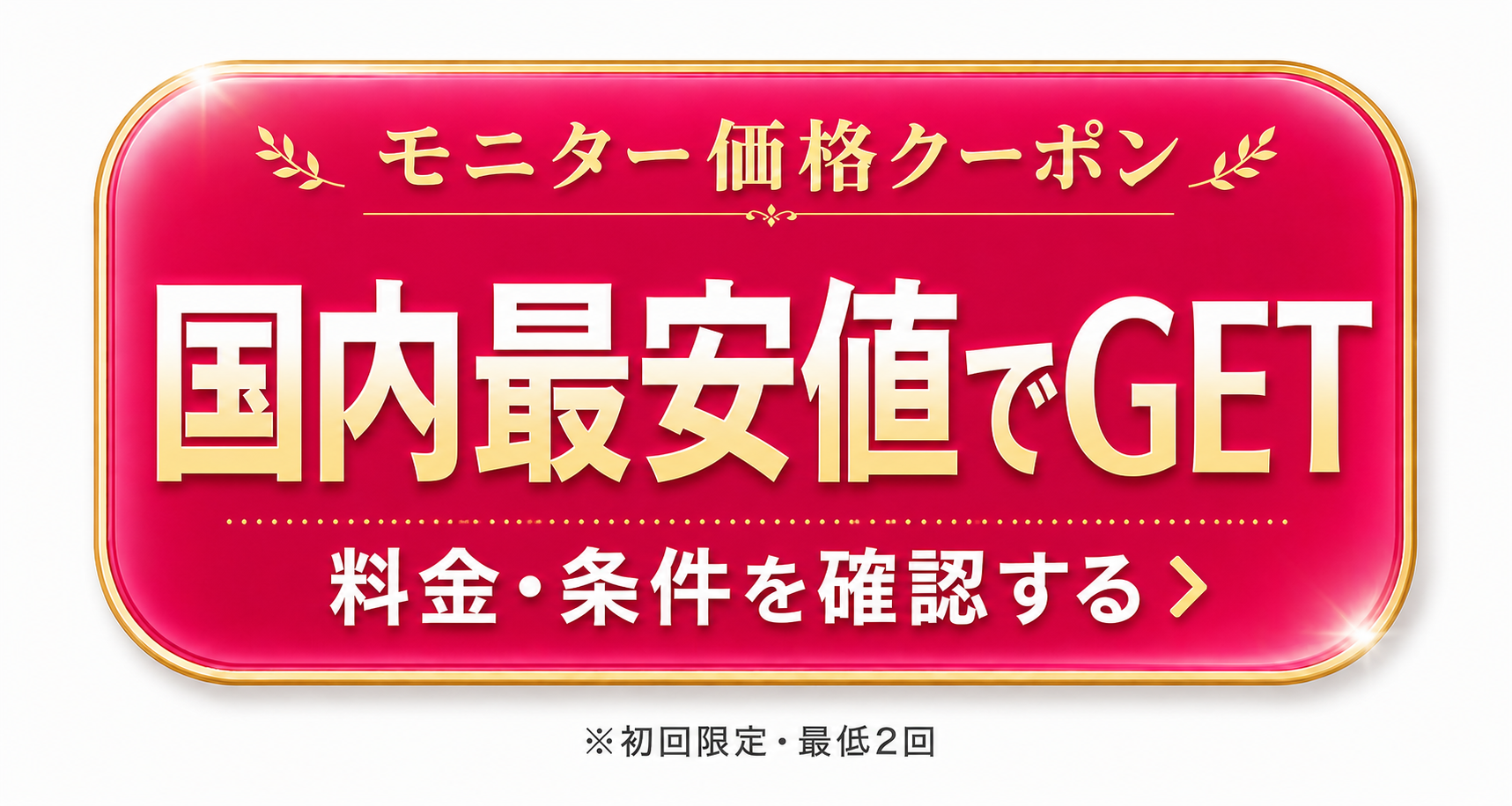 モニター価格クーポン。国内最安値でGET。料金・条件を確認する